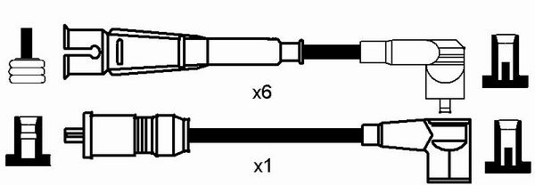 NGK 0754 Kit cavi accensione-Kit cavi accensione-Ricambi Euro