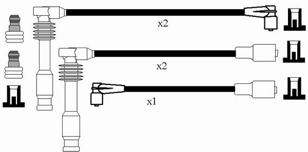 NGK 0812 Kit cavi accensione-Kit cavi accensione-Ricambi Euro