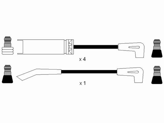 NGK 0593 Kit cavi accensione-Kit cavi accensione-Ricambi Euro