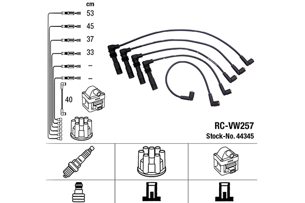 NGK 44345 Kit cavi accensione