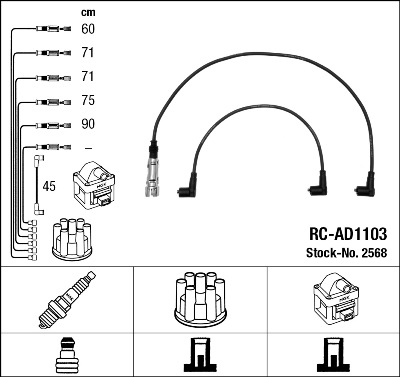 NGK 2568 Kit cavi accensione-Kit cavi accensione-Ricambi Euro