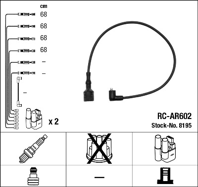 NGK 8195 Kit cavi accensione