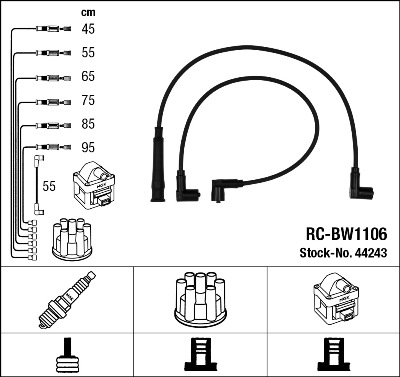 NGK 44243 Kit cavi accensione-Kit cavi accensione-Ricambi Euro