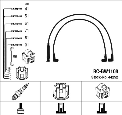 NGK 44252 Kit cavi accensione-Kit cavi accensione-Ricambi Euro