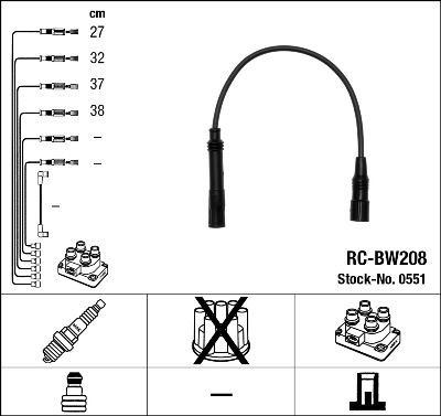 NGK 0551 Kit cavi accensione