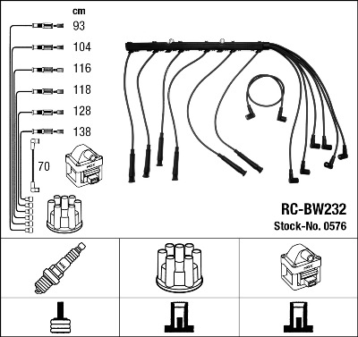 NGK 0576 Kit cavi accensione