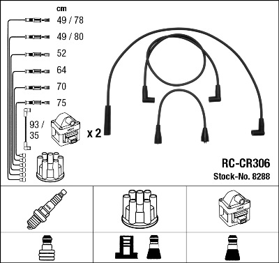 NGK 8288 Kit cavi accensione