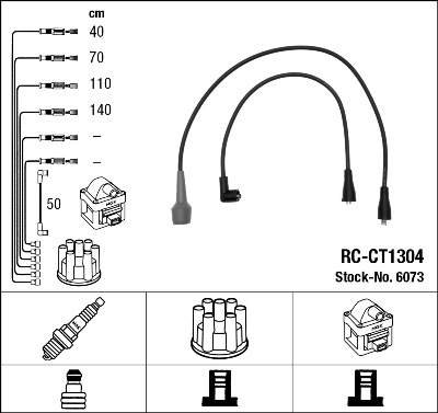 NGK 6073 Kit cavi accensione-Kit cavi accensione-Ricambi Euro