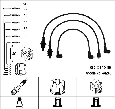 NGK 44245 Kit cavi accensione-Kit cavi accensione-Ricambi Euro