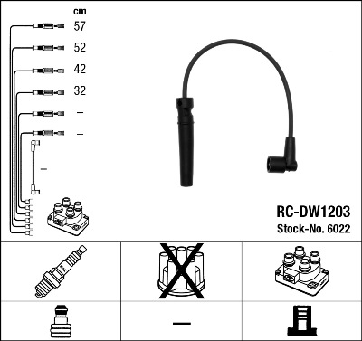 NGK 6022 Kit cavi accensione