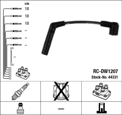 NGK 44331 Kit cavi accensione-Kit cavi accensione-Ricambi Euro