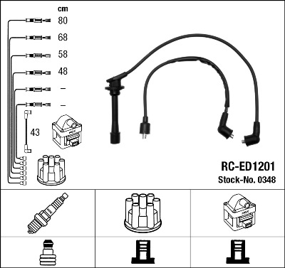 NGK 0348 Kit cavi accensione