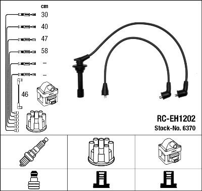 NGK 6370 Kit cavi accensione-Kit cavi accensione-Ricambi Euro