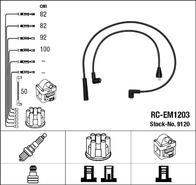 NGK 9120 Kit cavi accensione-Kit cavi accensione-Ricambi Euro