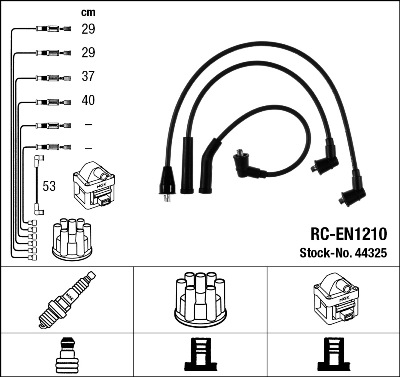 NGK 44325 Kit cavi accensione-Kit cavi accensione-Ricambi Euro