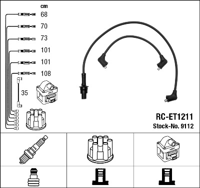 NGK 9112 Kit cavi accensione