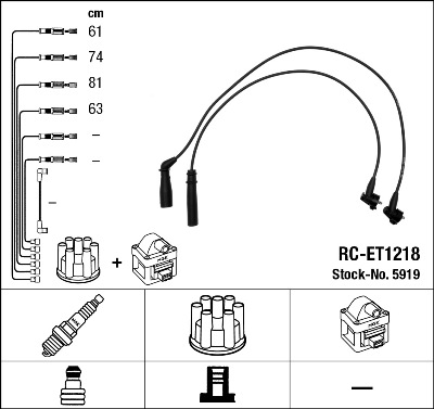 NGK 5919 Kit cavi accensione-Kit cavi accensione-Ricambi Euro