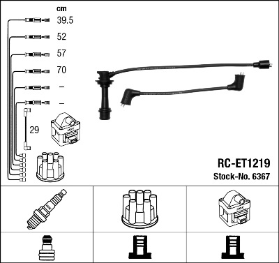 NGK 6367 Kit cavi accensione-Kit cavi accensione-Ricambi Euro