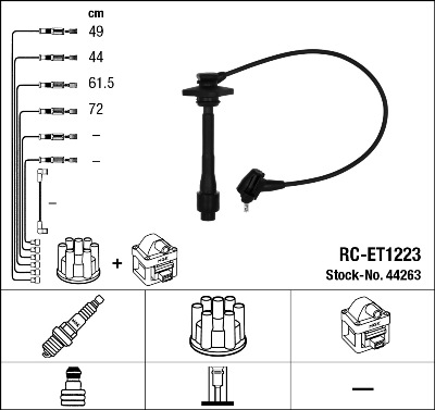 NGK 44263 Kit cavi accensione-Kit cavi accensione-Ricambi Euro