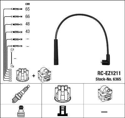 NGK 6365 Kit cavi accensione