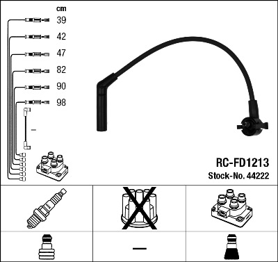 NGK 44222 Kit cavi accensione-Kit cavi accensione-Ricambi Euro