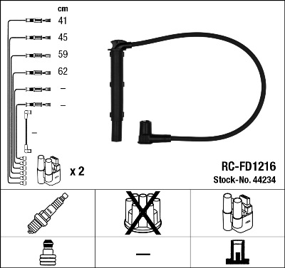 NGK 44234 Kit cavi accensione