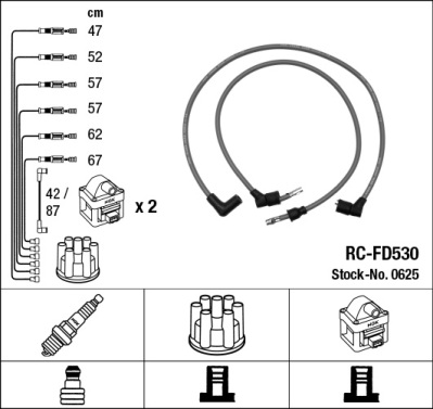 NGK 0625 Kit cavi accensione