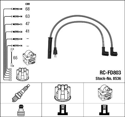 NGK 8536 Kit cavi accensione-Kit cavi accensione-Ricambi Euro