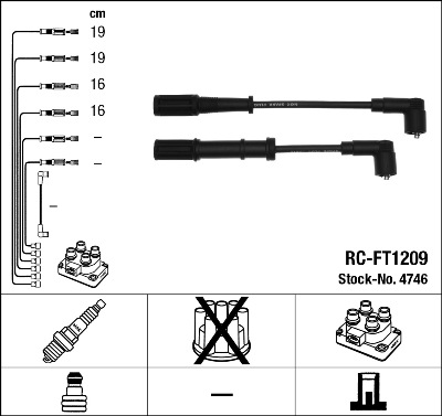 NGK 4746 Kit cavi accensione-Kit cavi accensione-Ricambi Euro