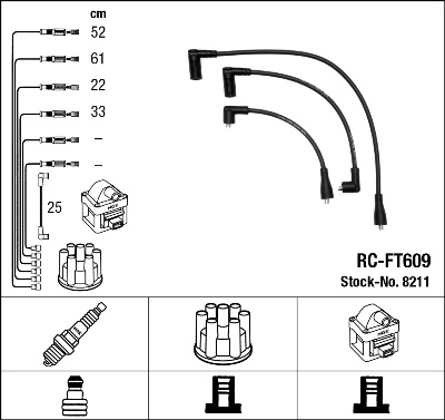 NGK 8211 Kit cavi accensione