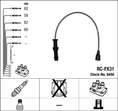 NGK 8456 Kit cavi accensione-Kit cavi accensione-Ricambi Euro