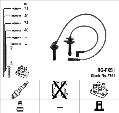 NGK 5761 Kit cavi accensione-Kit cavi accensione-Ricambi Euro