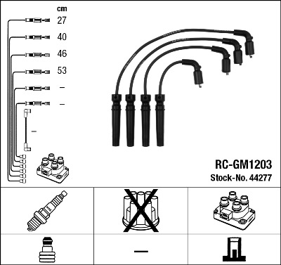 NGK 44277 Kit cavi accensione