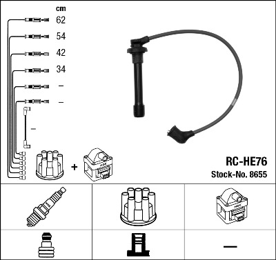 NGK 8655 Kit cavi accensione-Kit cavi accensione-Ricambi Euro