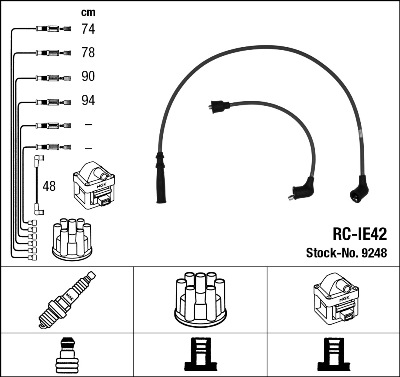 NGK 9248 Kit cavi accensione-Kit cavi accensione-Ricambi Euro