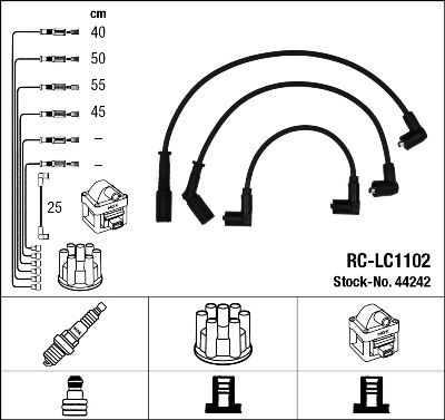 NGK 44242 Kit cavi accensione