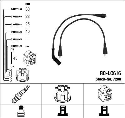 NGK 7208 Kit cavi accensione