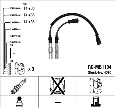 NGK 4070 gyújtókábelkészlet