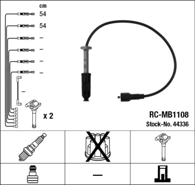 NGK 44336 Kit cavi accensione