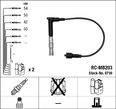 NGK 0738 Kit cavi accensione