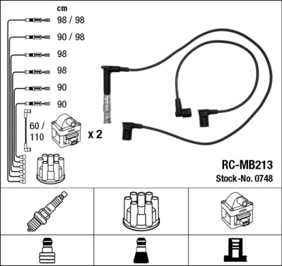 NGK 0748 Kit cavi accensione