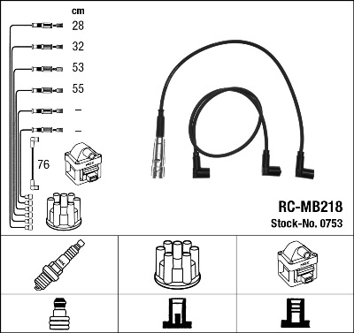 NGK 0753 Kit cavi accensione