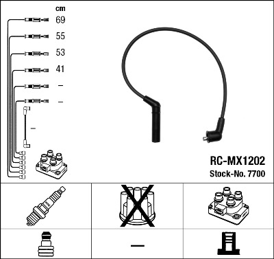 NGK 7700 Kit cavi accensione