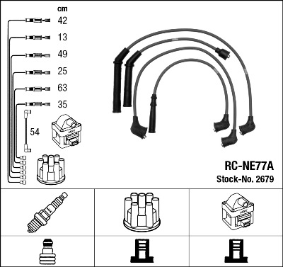 NGK 2679 Kit cavi accensione-Kit cavi accensione-Ricambi Euro