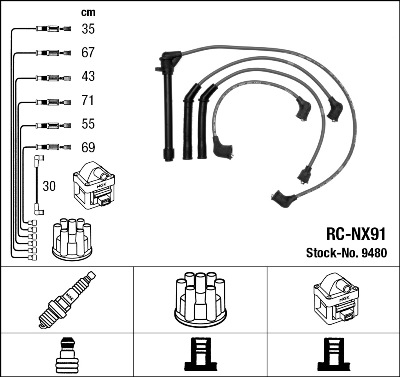 NGK 9480 Kit cavi accensione