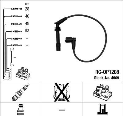 NGK 4069 Kit cavi accensione-Kit cavi accensione-Ricambi Euro