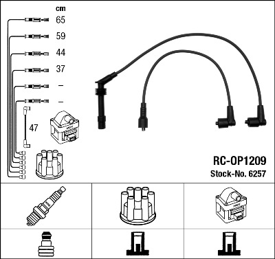 NGK 6257 Kit cavi accensione-Kit cavi accensione-Ricambi Euro