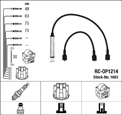 NGK 1683 Kit cavi accensione-Kit cavi accensione-Ricambi Euro