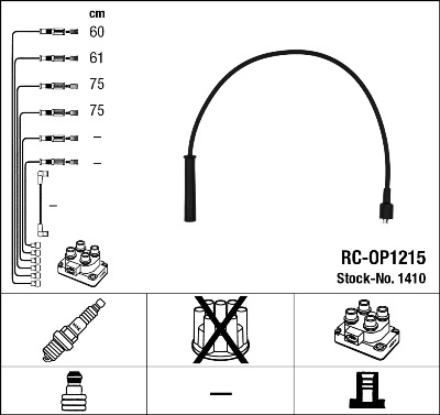 NGK 1410 Kit cavi accensione-Kit cavi accensione-Ricambi Euro