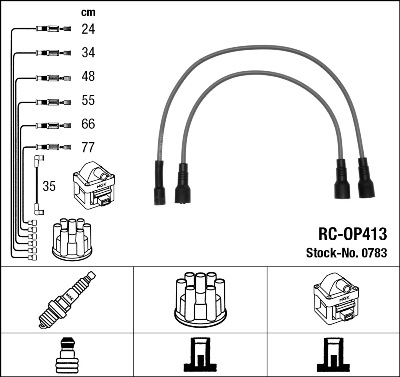 NGK 0783 Kit cavi accensione-Kit cavi accensione-Ricambi Euro